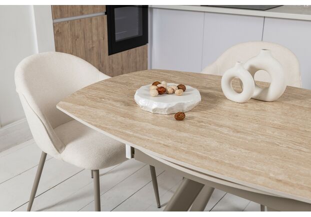 Фото №2. Керамический стол Сиена TML-1240 римский травертин+бежевый - Meblistico Керамический стол Сиена TML-1240 римский травертин+бежевый - Фото №2