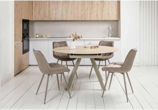 Фото №2. Керамический стол Сиена TML-1240 римский травертин+бежевый - Meblistico Керамический стол Сиена TML-1240 римский травертин+бежевый - Фото №2