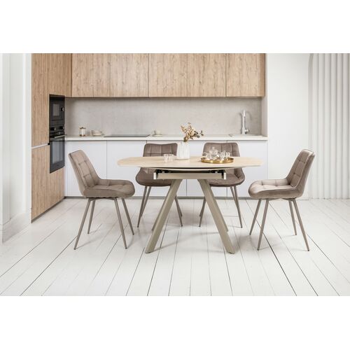 Керамический стол Сиена TML-1240 римский травертин+бежевый - Фото №8