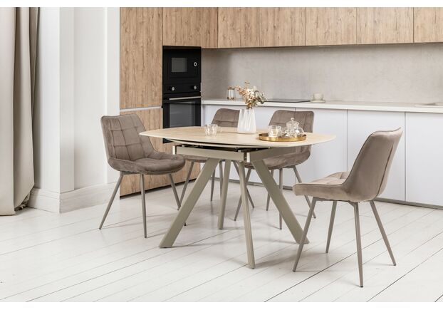 Фото №2. Керамический стол Сиена TML-1240 римский травертин+бежевый - Meblistico Керамический стол Сиена TML-1240 римский травертин+бежевый - Фото №2