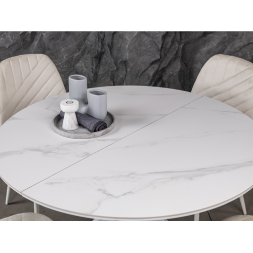 Керамический стол Офелия TML-1250 калакатта кристалл+белый - Фото №21