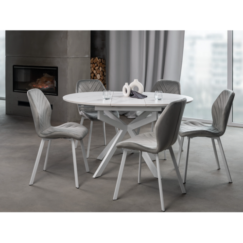 Керамический стол Офелия TML-1250 калакатта кристалл+белый - Фото №23