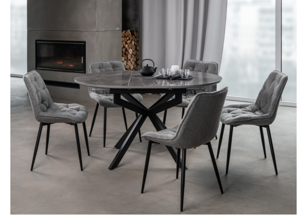 Керамический стол Офелия TML-1250 спайдер грей+чёрный - Фото №2