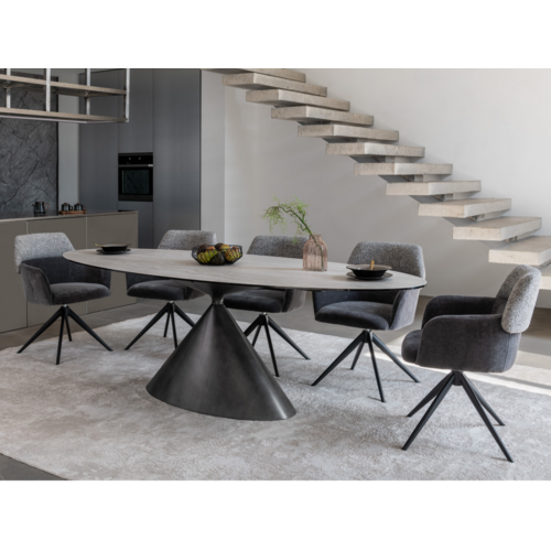 Керамический стол Тереза TML-1260 грей травертин+черный - Фото №7