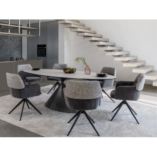 Керамический стол Тереза TML-1260 грей травертин+черный - Фото №8