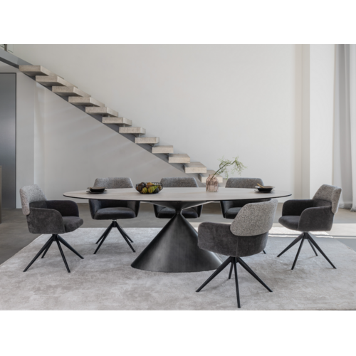 Керамический стол Тереза TML-1260 грей травертин+черный - Фото №10