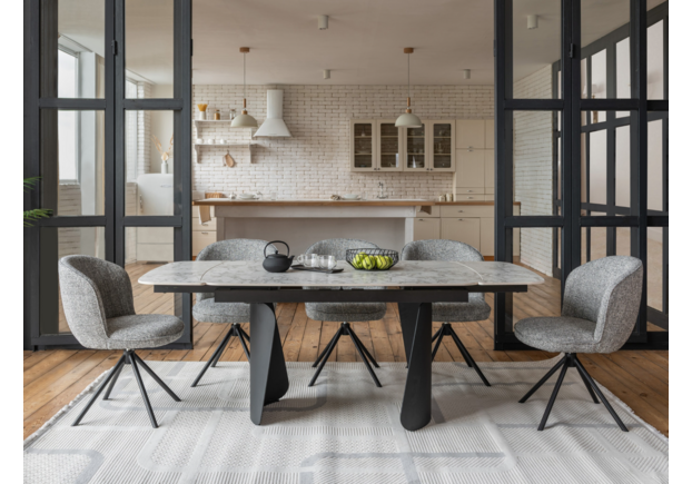 Керамічний стіл Нардо TML-1270 клауді грей+чорний - Фото №2