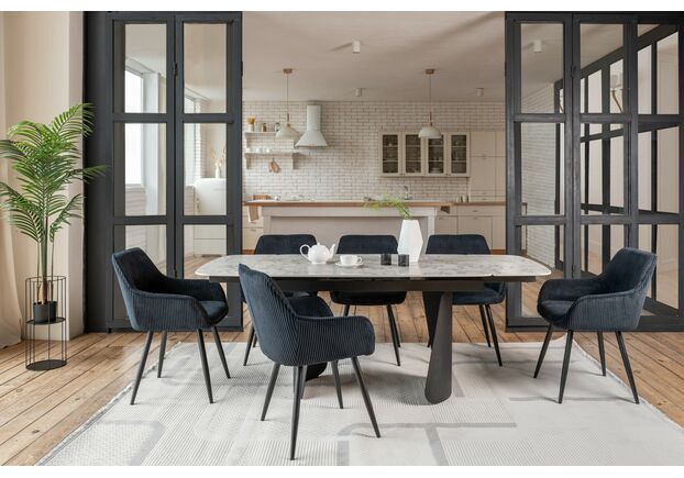 Керамічний стіл Нардо TML-1270 клауді грей+чорний - Фото №2