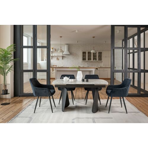 Керамічний стіл Нардо TML-1270 клауді грей+чорний - Фото №15