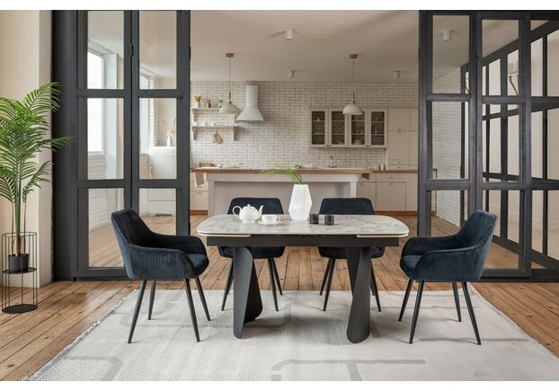 Керамічний стіл Нардо TML-1270 клауді грей+чорний - Фото №2