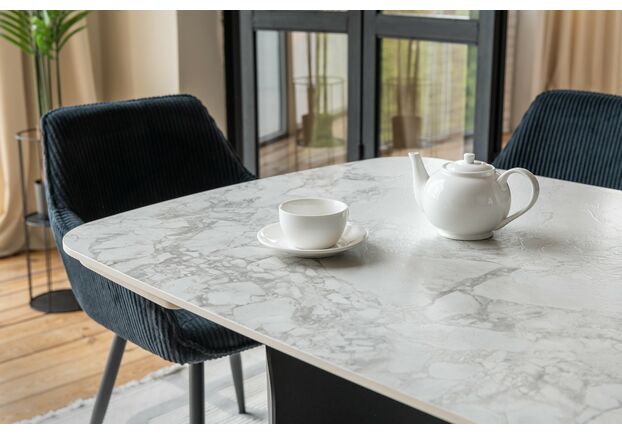 Керамічний стіл Нардо TML-1270 клауді грей+чорний - Фото №2