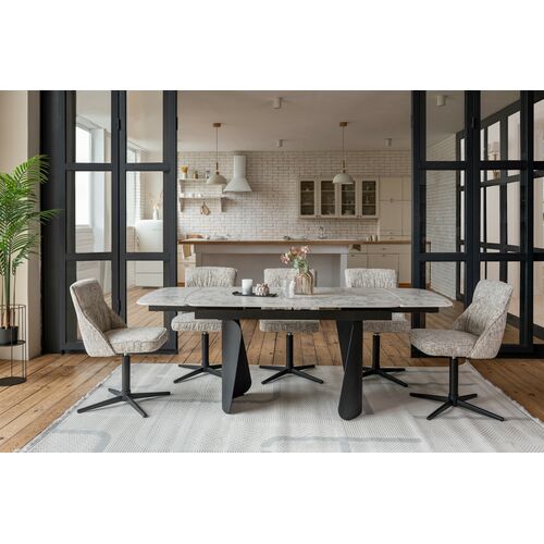 Керамічний стіл Нардо TML-1270 клауді грей+чорний - Фото №17