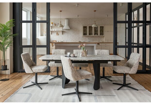 Керамічний стіл Нардо TML-1270 клауді грей+чорний - Фото №2