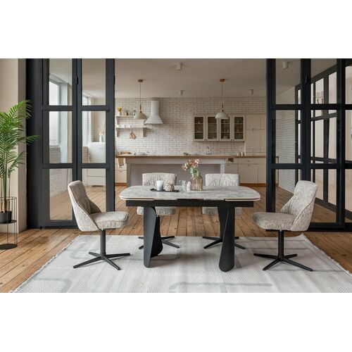 Керамічний стіл Нардо TML-1270 клауді грей+чорний - Фото №19