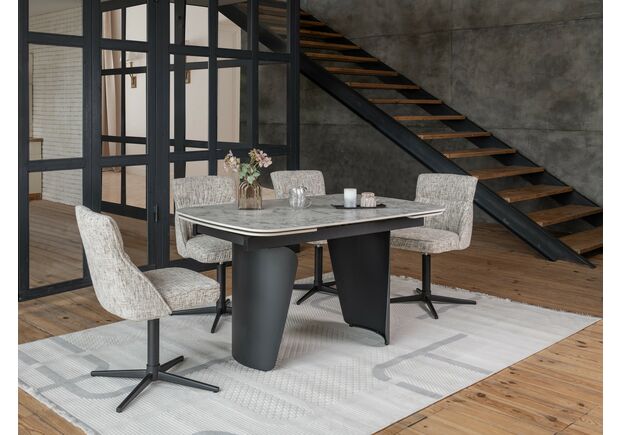 Керамічний стіл Нардо TML-1270 клауді грей+чорний - Фото №2