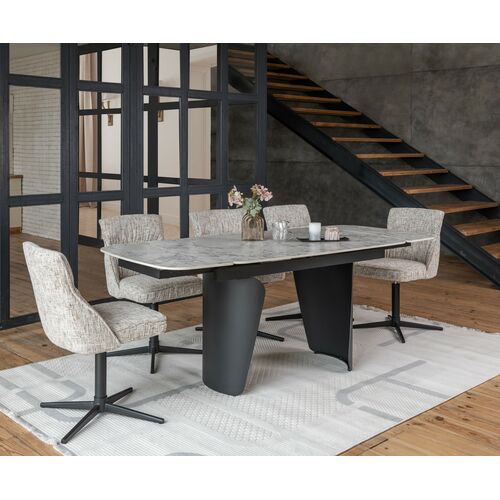 Керамічний стіл Нардо TML-1270 клауді грей+чорний - Фото №21