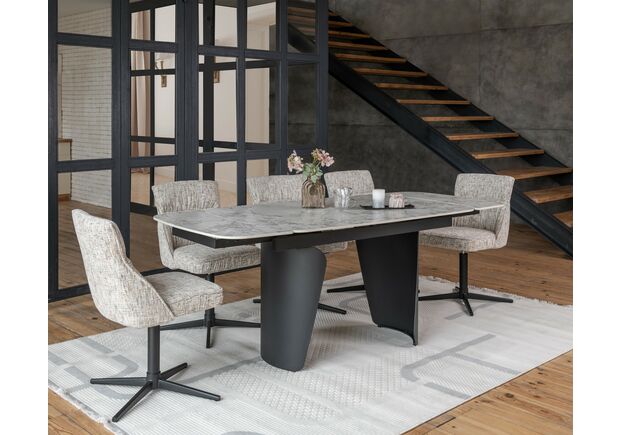 Керамічний стіл Нардо TML-1270 клауді грей+чорний - Фото №2