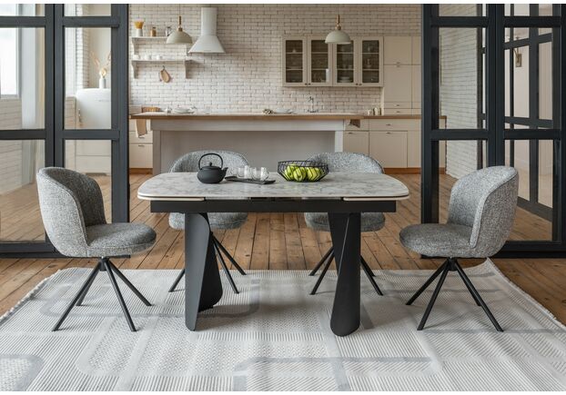 Керамічний стіл Нардо TML-1270 клауді грей+чорний - Фото №2