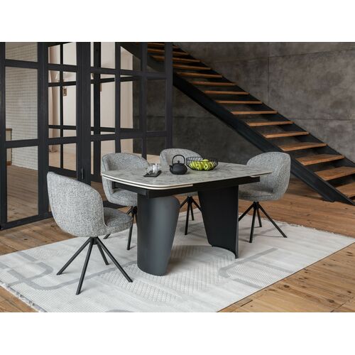 Керамічний стіл Нардо TML-1270 клауді грей+чорний - Фото №8