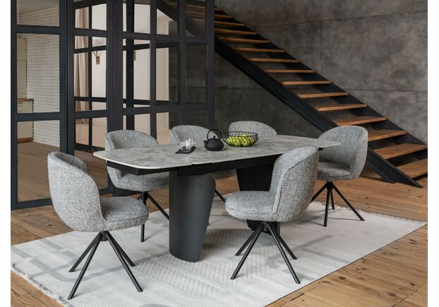 Керамічний стіл Нардо TML-1270 клауді грей+чорний - Фото №2