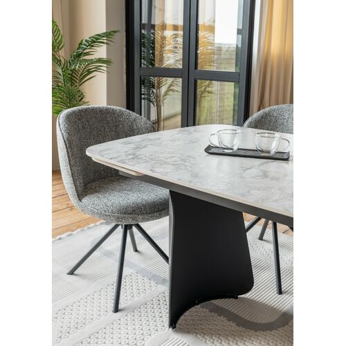 Керамічний стіл Нардо TML-1270 клауді грей+чорний - Фото №12