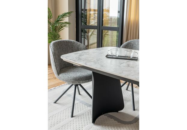 Керамічний стіл Нардо TML-1270 клауді грей+чорний - Фото №2