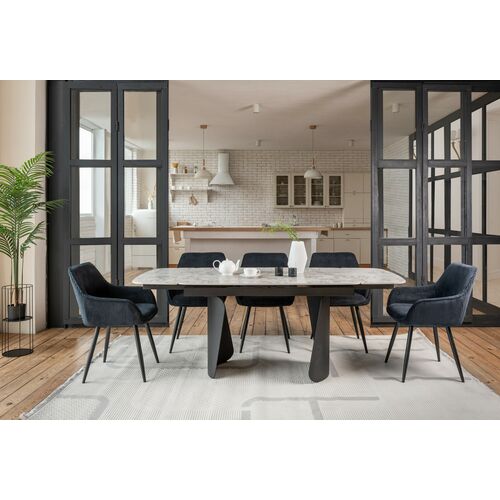 Керамічний стіл Нардо TML-1270 клауді грей+чорний - Фото №13