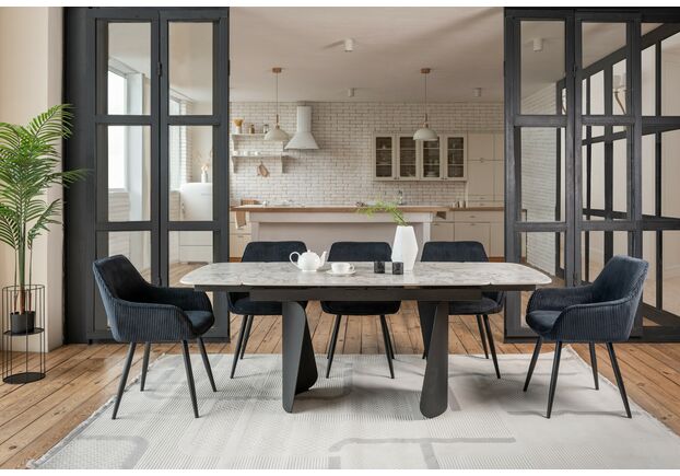 Керамічний стіл Нардо TML-1270 клауді грей+чорний - Фото №2