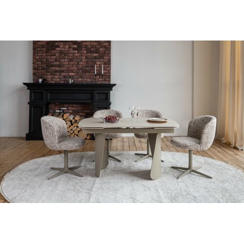 Керамічний стіл Нардо TML-1270 крема марфіль+бежевий - Фото №7