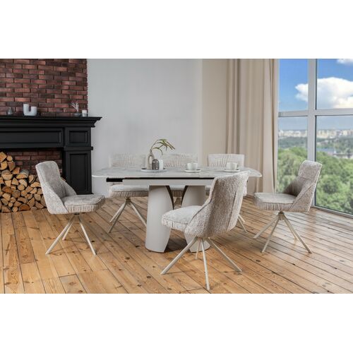 Керамічний стіл Лунаріо TML-1322 клауді грей+айворі - Фото №14