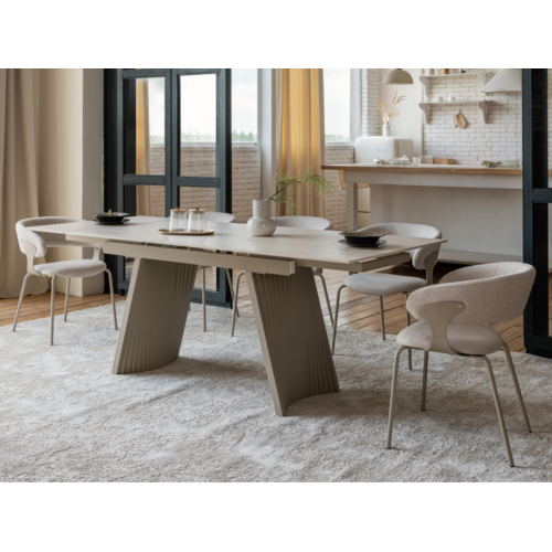 Керамический стол Олимпия ТМL-985 крема марфиль+бежевый - Фото №15