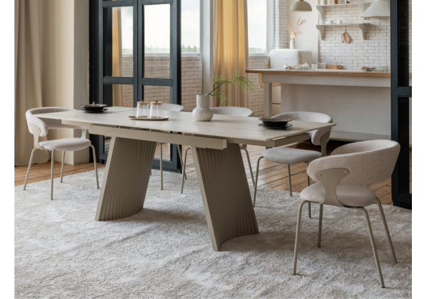 Фото №2. Керамический стол Олимпия ТМL-985 крема марфиль+бежевый - Meblistico Керамический стол Олимпия ТМL-985 крема марфиль+бежевый - Фото №2