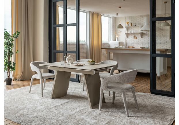 Фото №2. Керамический стол Олимпия ТМL-985 крема марфиль+бежевый - Meblistico Керамический стол Олимпия ТМL-985 крема марфиль+бежевый - Фото №2