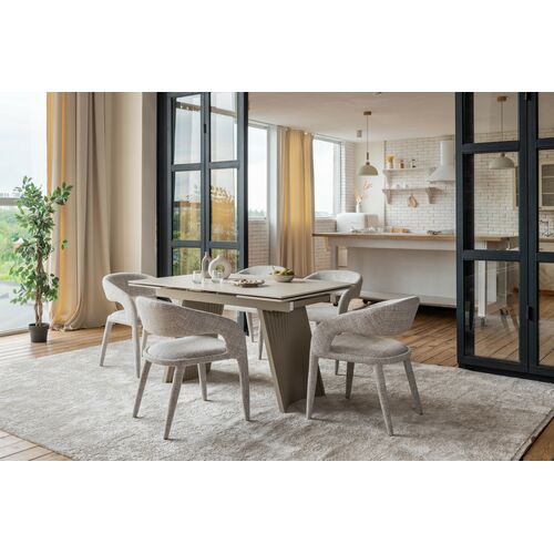 Керамический стол Олимпия ТМL-985 крема марфиль+бежевый - Фото №25