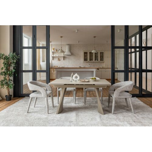 Керамический стол Олимпия ТМL-985 крема марфиль+бежевый - Фото №26