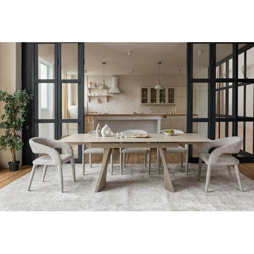 Керамический стол Олимпия ТМL-985 крема марфиль+бежевый - Фото №27