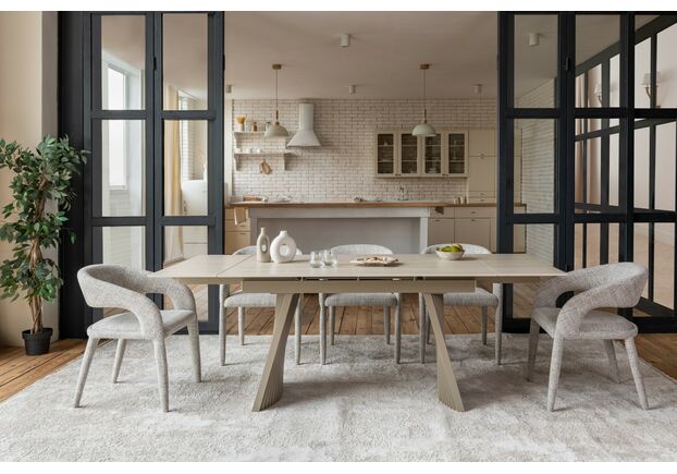 Фото №2. Керамический стол Олимпия ТМL-985 крема марфиль+бежевый - Meblistico Керамический стол Олимпия ТМL-985 крема марфиль+бежевый - Фото №2