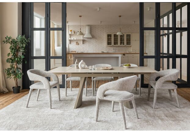 Фото №2. Керамический стол Олимпия ТМL-985 крема марфиль+бежевый - Meblistico Керамический стол Олимпия ТМL-985 крема марфиль+бежевый - Фото №2