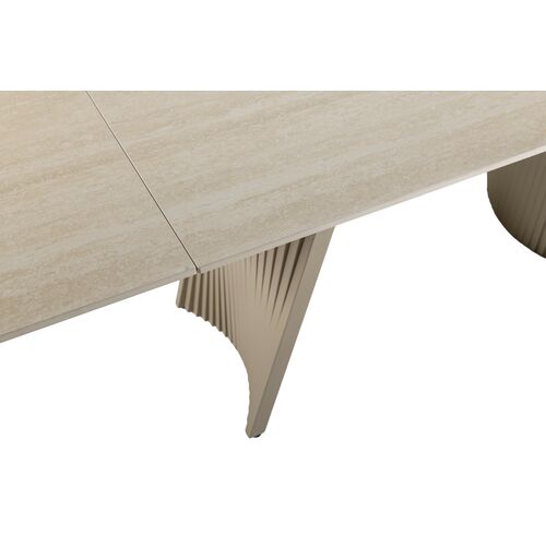 Керамический стол Олимпия ТМL-985 крема марфиль+бежевый - Фото №8