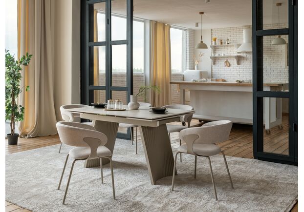 Фото №2. Керамический стол Олимпия ТМL-985 крема марфиль+бежевый - Meblistico Керамический стол Олимпия ТМL-985 крема марфиль+бежевый - Фото №2