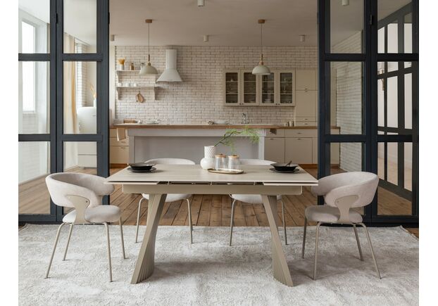 Фото №2. Керамический стол Олимпия ТМL-985 крема марфиль+бежевый - Meblistico Керамический стол Олимпия ТМL-985 крема марфиль+бежевый - Фото №2