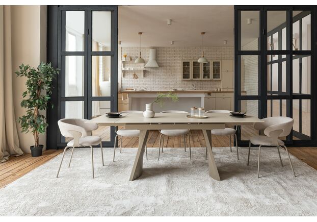 Фото №2. Керамический стол Олимпия ТМL-985 крема марфиль+бежевый - Meblistico Керамический стол Олимпия ТМL-985 крема марфиль+бежевый - Фото №2