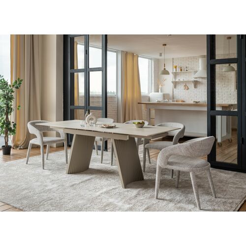 Керамический стол Олимпия ТМL-985 крема марфиль+бежевый - Фото №22