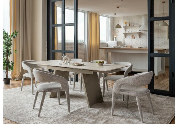 Фото №2. Керамический стол Олимпия ТМL-985 крема марфиль+бежевый - Meblistico Керамический стол Олимпия ТМL-985 крема марфиль+бежевый - Фото №2