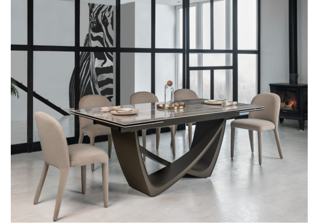 Керамический стол Беатриче TML-995 тайгер травертин+коричневый - Фото №2