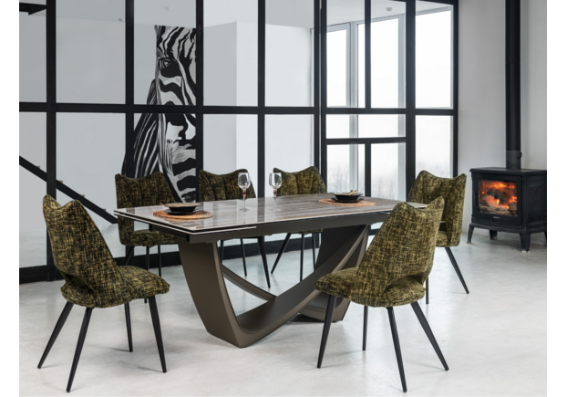 Керамический стол Беатриче TML-995 тайгер травертин+коричневый - Фото №2