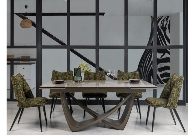 Керамический стол Беатриче TML-995 тайгер травертин+коричневый - Фото №2