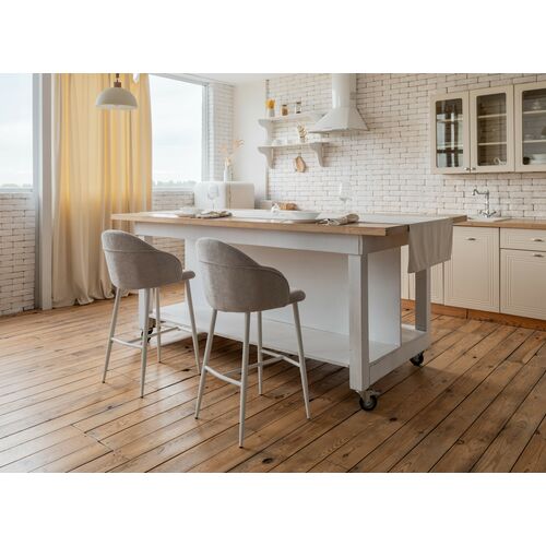 Полубарный стул B-236 оксфорд+белый - Фото №18