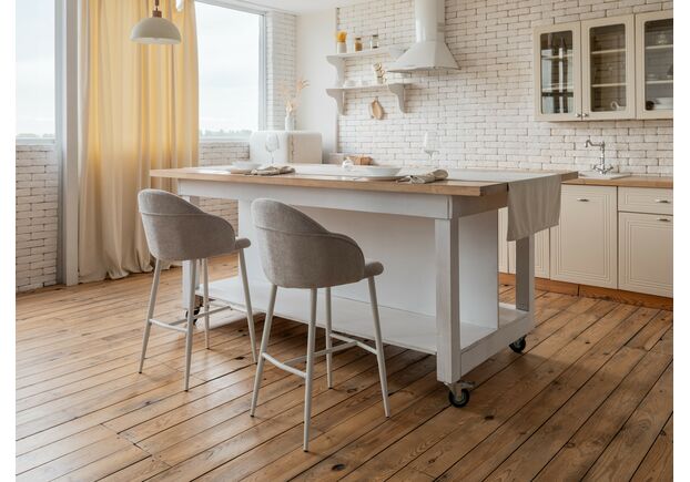 Полубарный стул B-236 оксфорд+белый - Фото №2