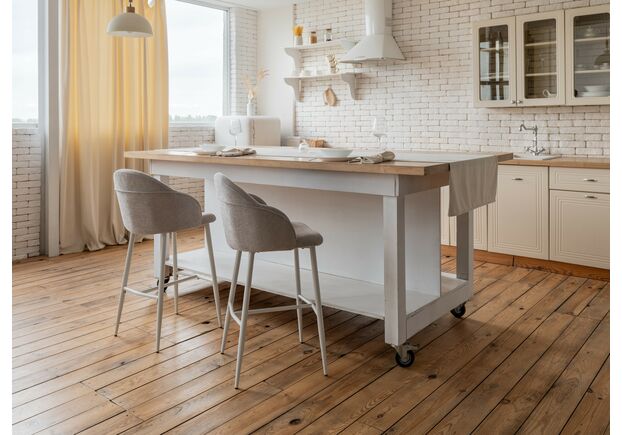 Полубарный стул B-236 оксфорд+белый - Фото №2